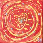 Tableau coeur lumière rouge 10 cm