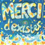 carte toile merci d exister bleu