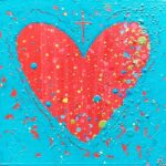 Tableau coeur rouge 30 cm