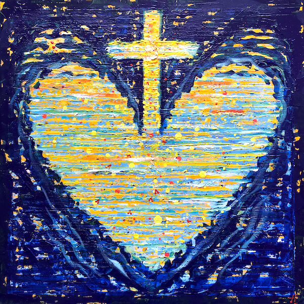 peinture chretienne rempli d amour coeur jesus anne laure lavagna